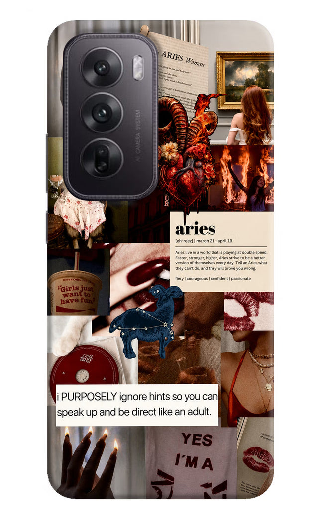 Zodiac Aries Oppo Reno12 5G Hard Case Back Cover by Casekaro