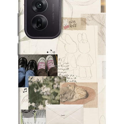 Soft Aesthetic Oppo Reno12 5G Hard Case Back Cover by Casekaro