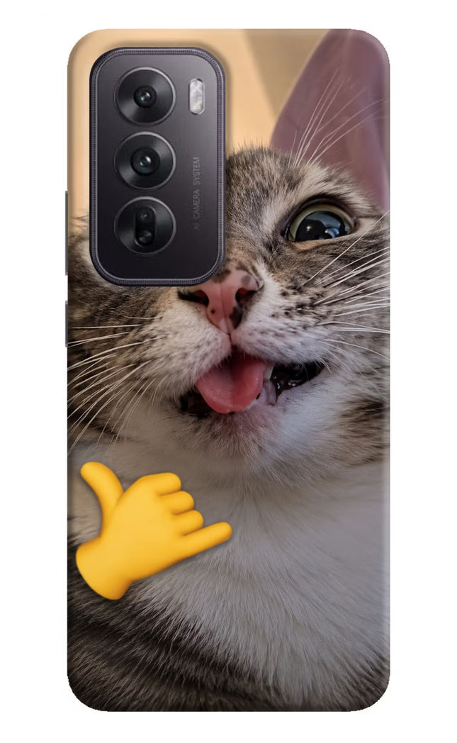 Silly Cat Call Oppo Reno12 5G Hard Case Back Cover by Casekaro