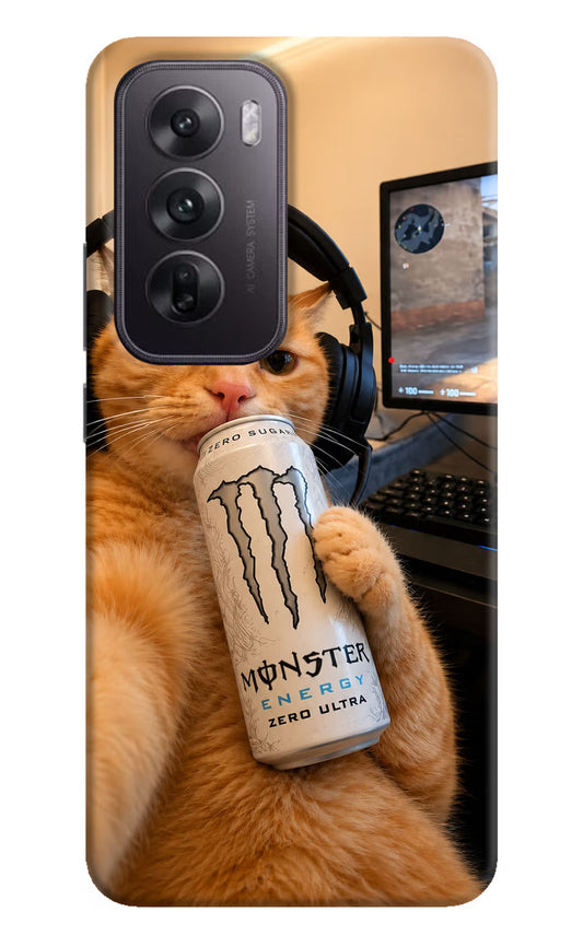 Gamer Cat Energy Oppo Reno12 5G Hard Case Back Cover by Casekaro