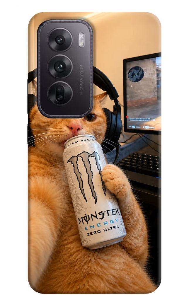 Gamer Cat Energy Oppo Reno12 5G Hard Case Back Cover by Casekaro