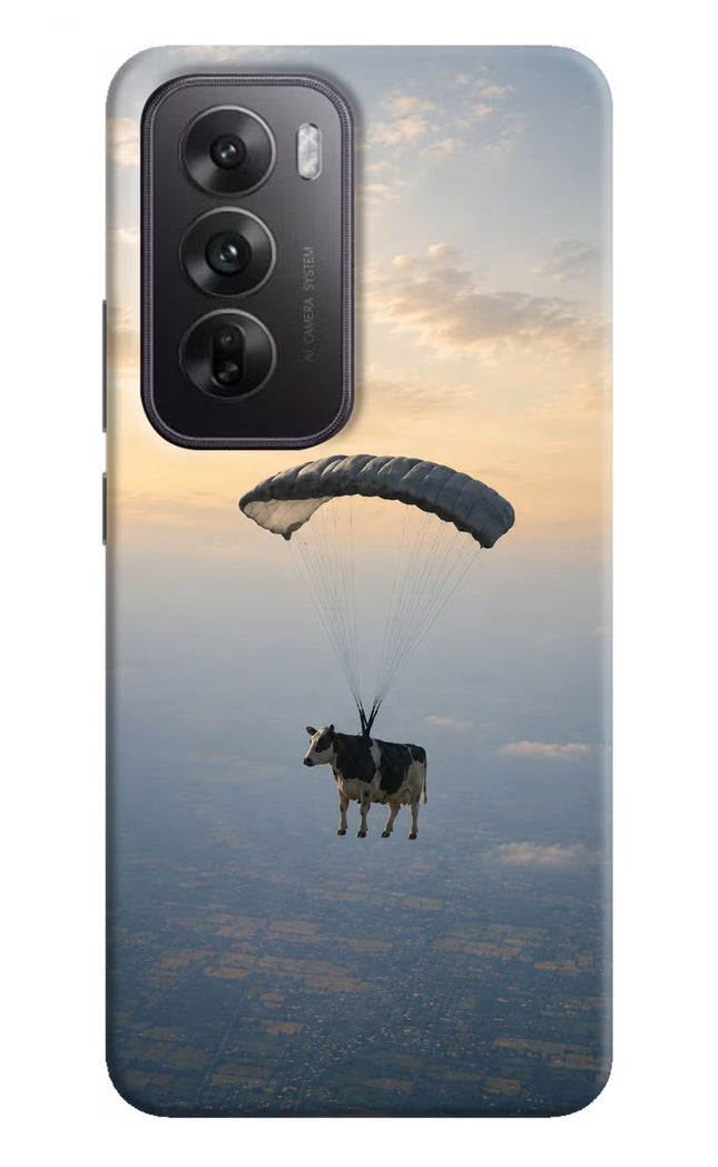 Skydiving Cow Oppo Reno12 5G Hard Case Back Cover by Casekaro