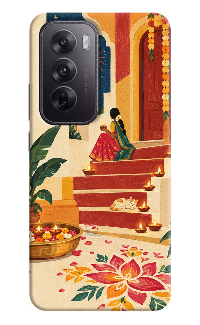 Diwali Rangoli Oppo Reno12 5G Hard Case Back Cover by Casekaro