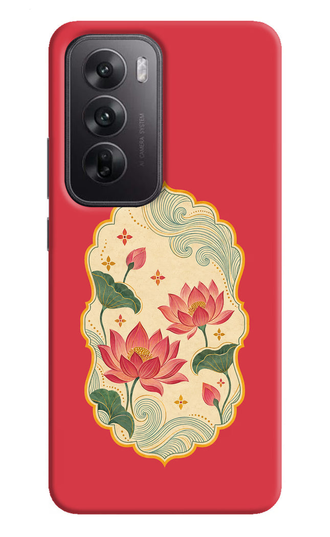 Pink Lotus Oppo Reno12 5G Hard Case Back Cover by Casekaro