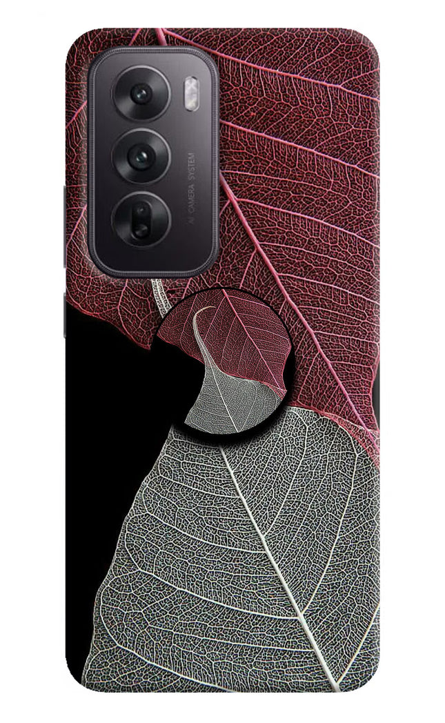Leaf Pattern Oppo Reno12 5G Pop Case by Casekaro