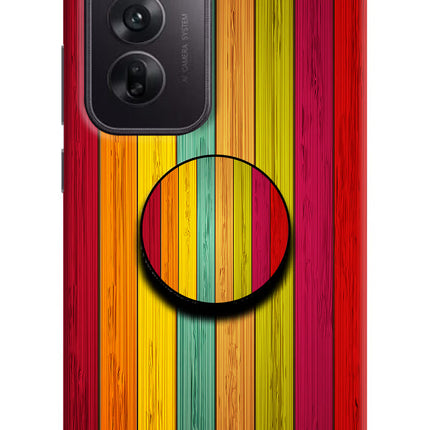 Multicolor Wooden Oppo Reno12 5G Pop Case by Casekaro