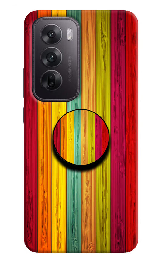 Multicolor Wooden Oppo Reno12 5G Pop Case by Casekaro