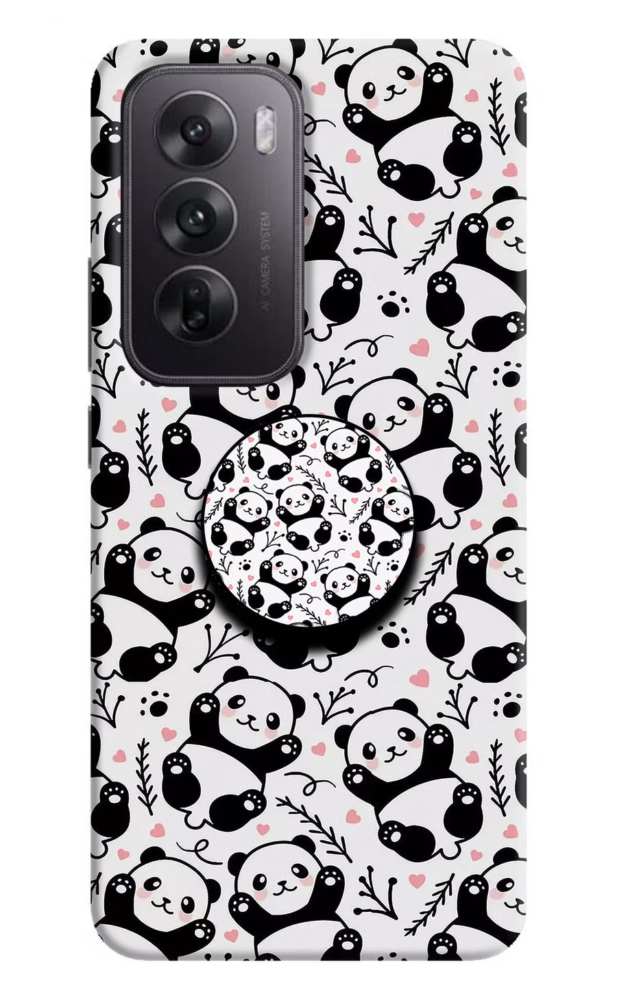 Cute Panda Oppo Reno12 5G Pop Case, Hard case