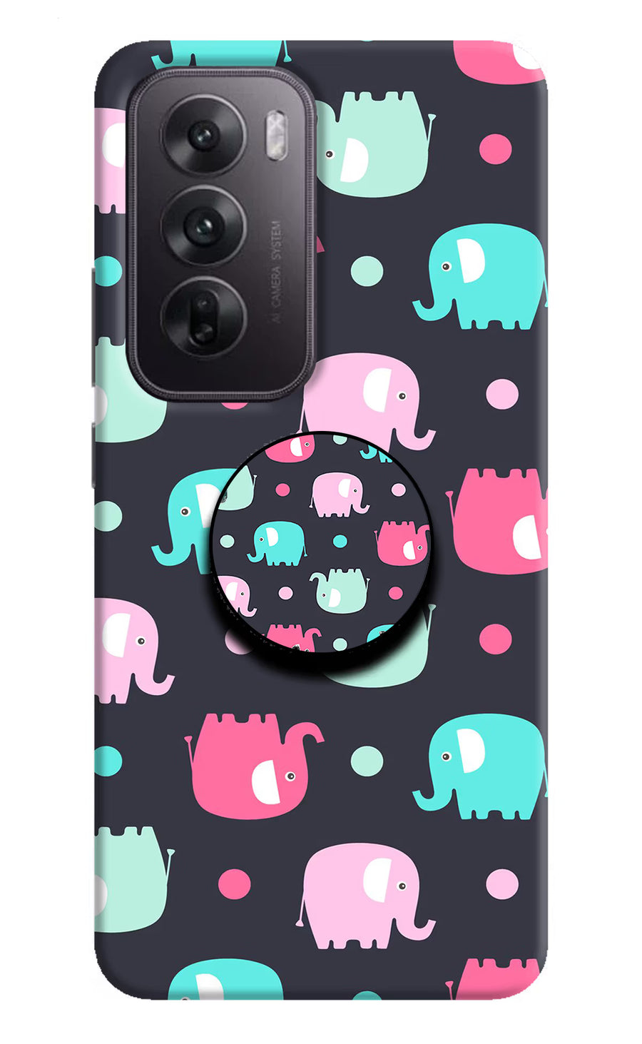 Baby Elephants Oppo Reno12 5G Pop Case, Hard case
