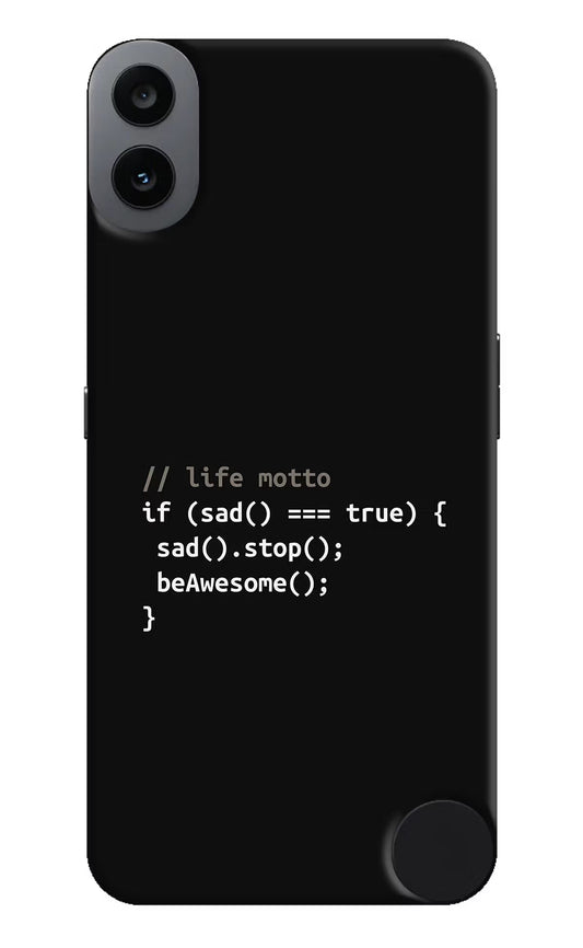 Life Motto Code CMF by Nothing Phone 1 Hard Case Back Cover by Casekaro