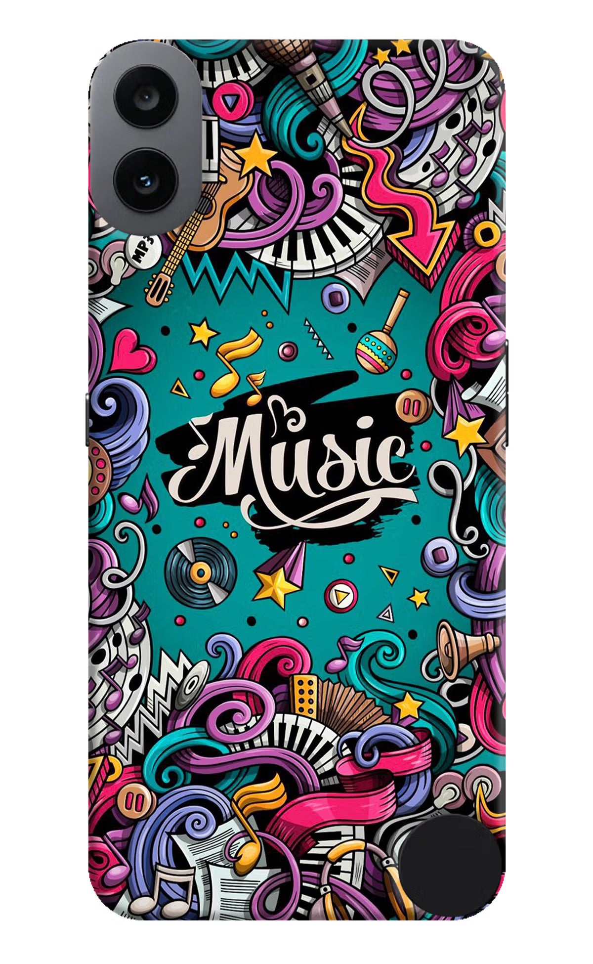 Music Graffiti CMF by Nothing Phone 1 Hard Case Back Cover by Casekaro