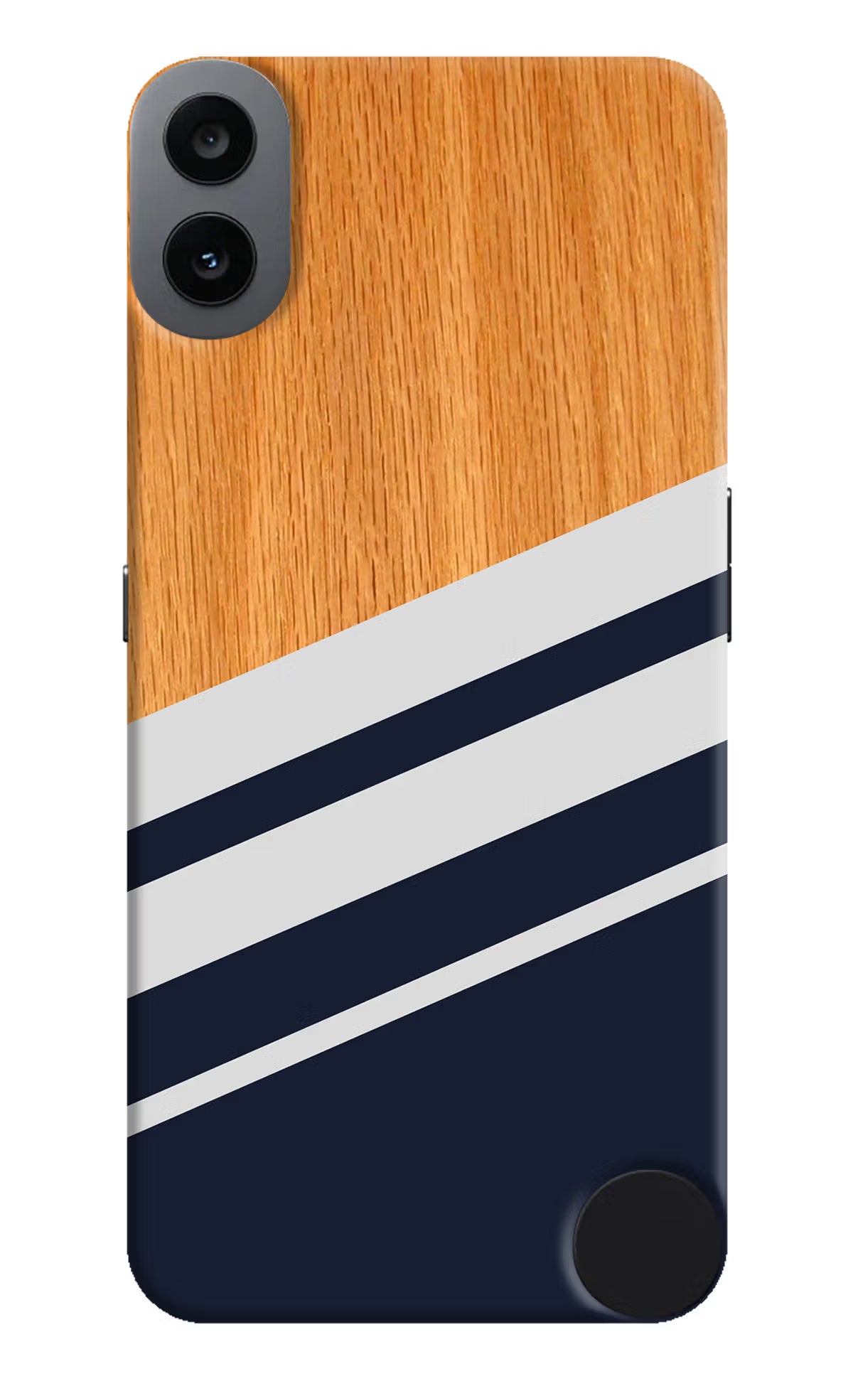 Blue and white wooden CMF by Nothing Phone 1 Hard Case Back Cover by Casekaro