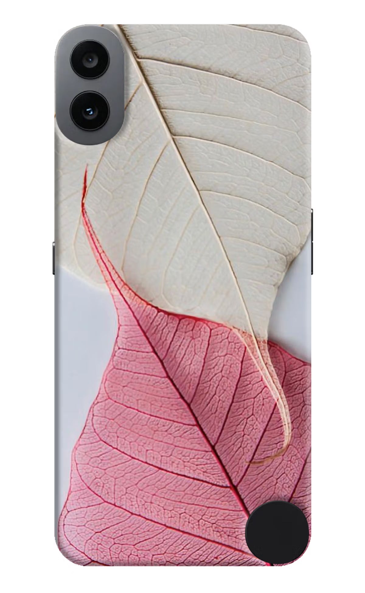 White Pink Leaf CMF by Nothing Phone 1 Hard Case Back Cover by Casekaro