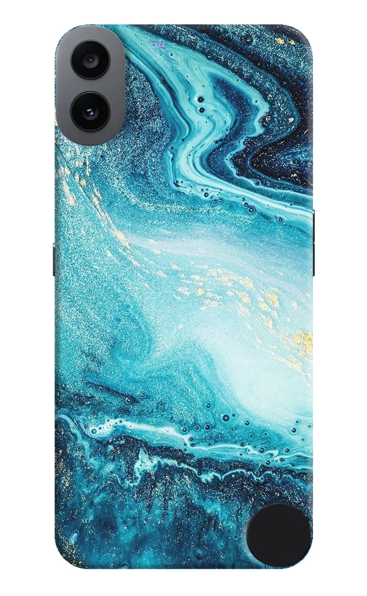 Blue Glitter Marble CMF by Nothing Phone 1 Hard Case Back Cover by Casekaro