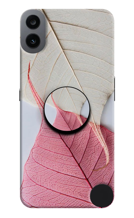 White Pink Leaf CMF by Nothing Phone 1 Pop Case by Casekaro
