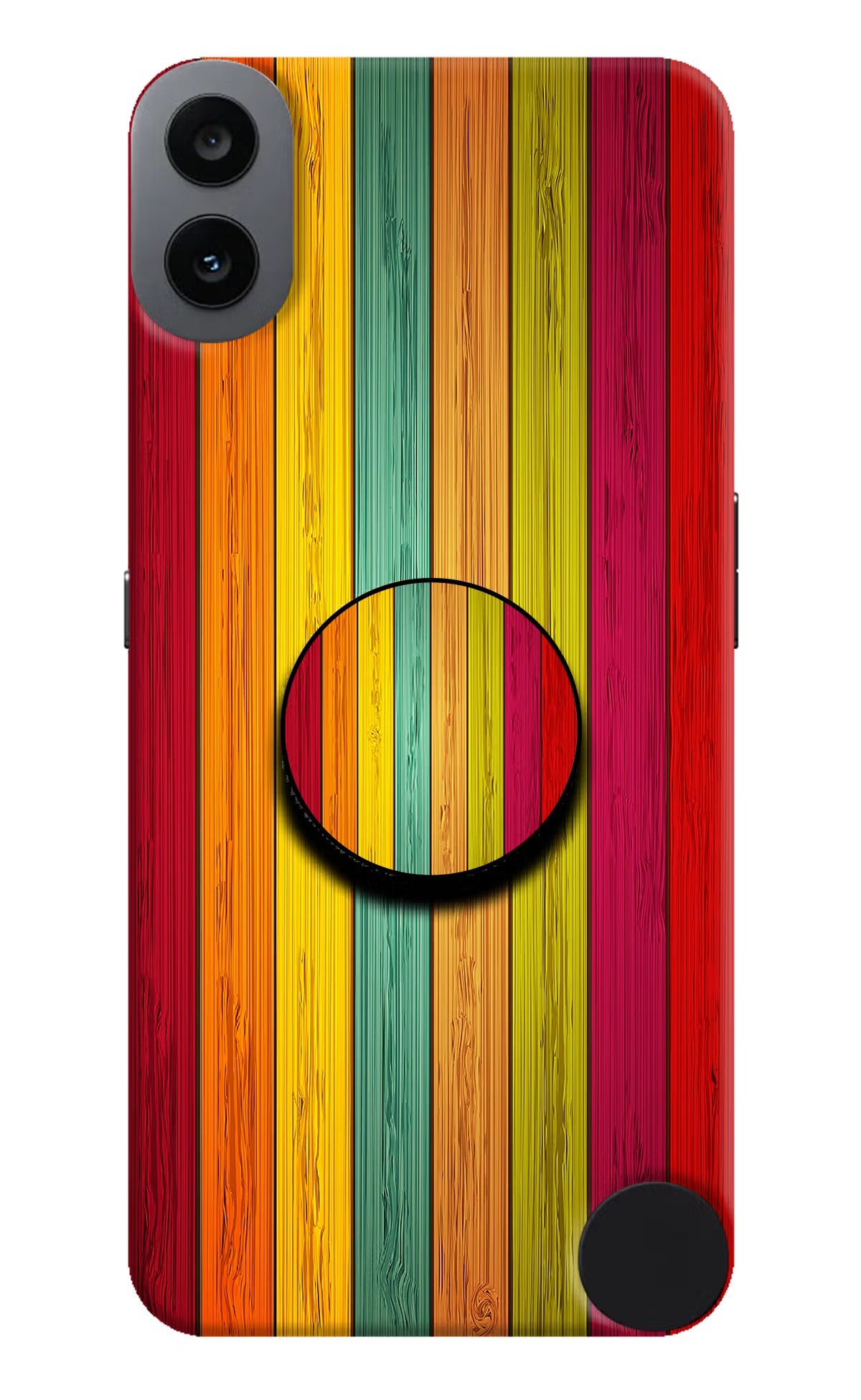 Multicolor Wooden CMF by Nothing Phone 1 Pop Case by Casekaro