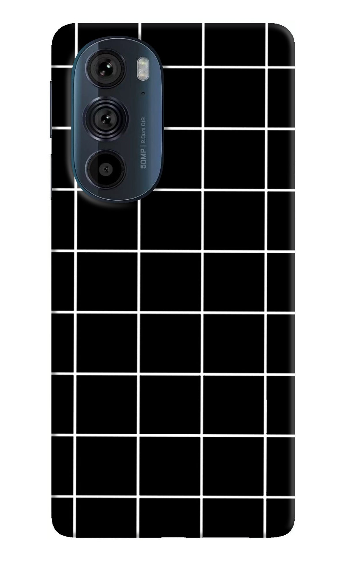 White Grid Moto Edge 30 Pro Back Cover