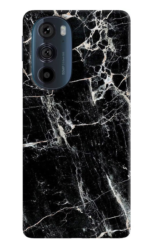 Black Marble Texture Moto Edge 30 Pro Hard Case Back Cover by Casekaro