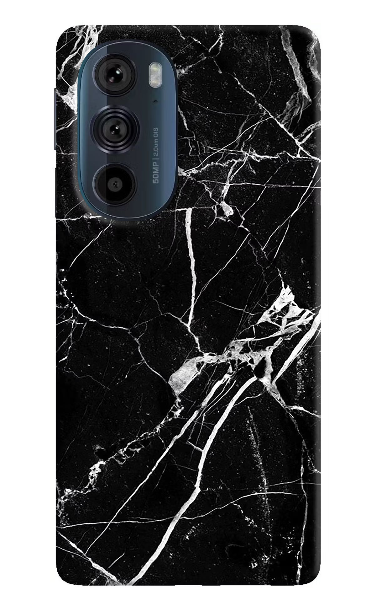 Black Marble Pattern Moto Edge 30 Pro Hard Case Back Cover by Casekaro