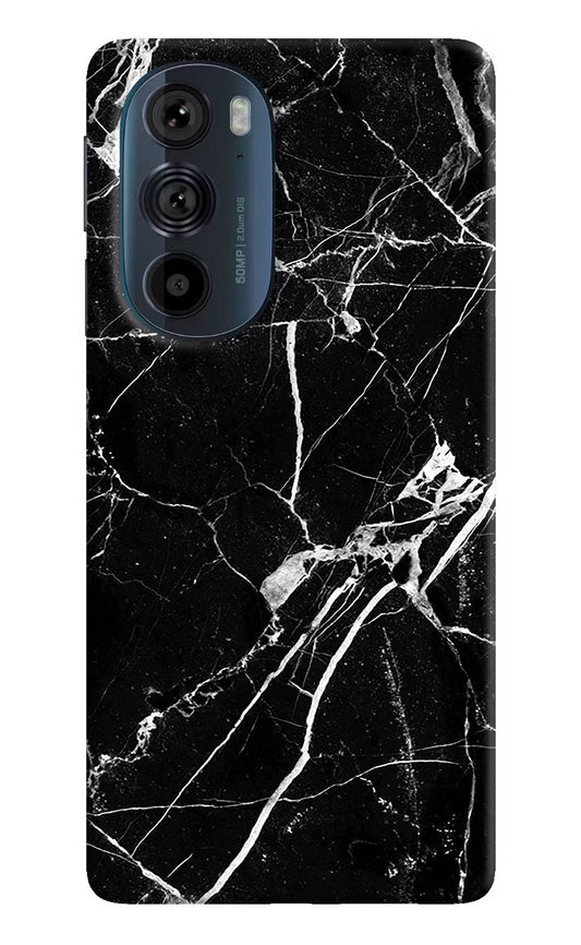 Black Marble Pattern Moto Edge 30 Pro Hard Case Back Cover by Casekaro
