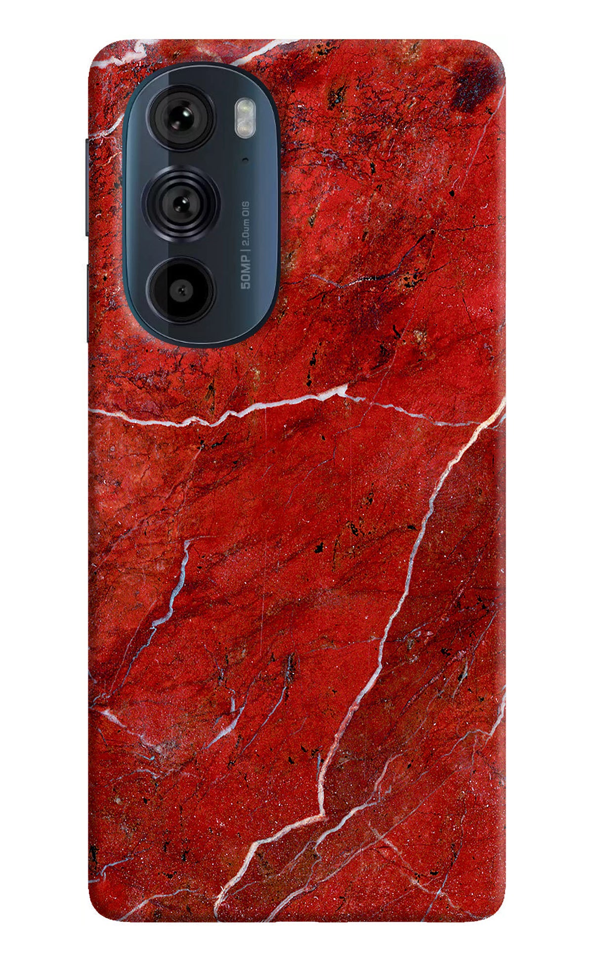 Red Marble Design Moto Edge 30 Pro Back Cover