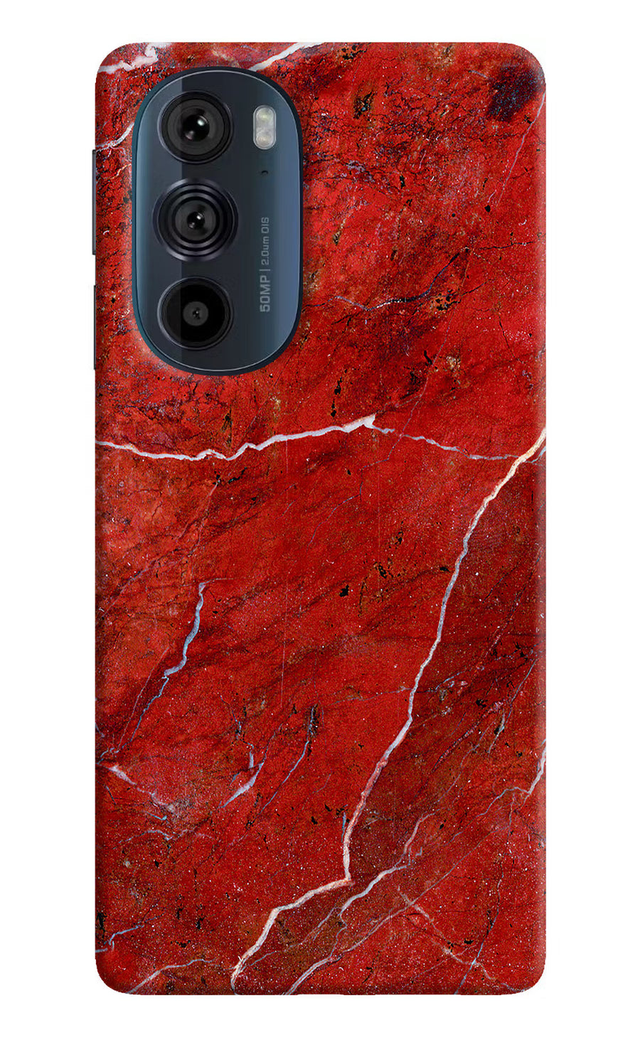 Red Marble Design Moto Edge 30 Pro Back Cover, Hard case