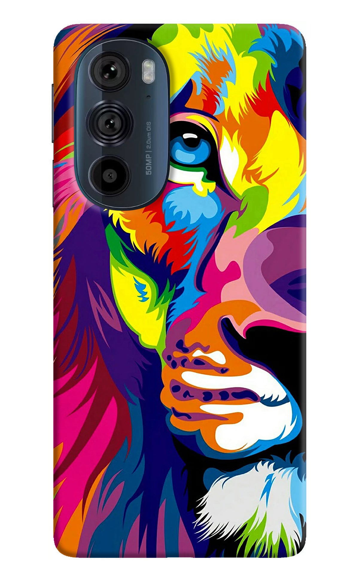 Lion Half Face Moto Edge 30 Pro Back Cover