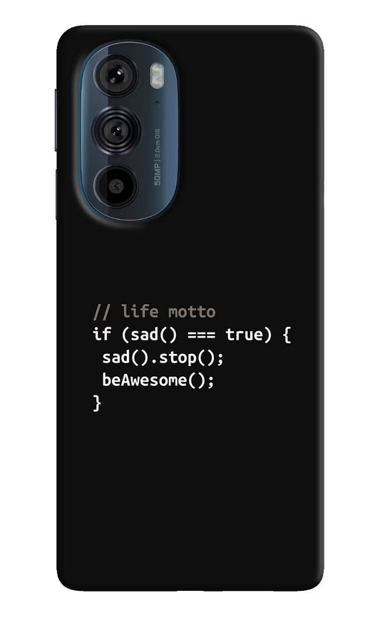 Life Motto Code Moto Edge 30 Pro Hard Case Back Cover by Casekaro