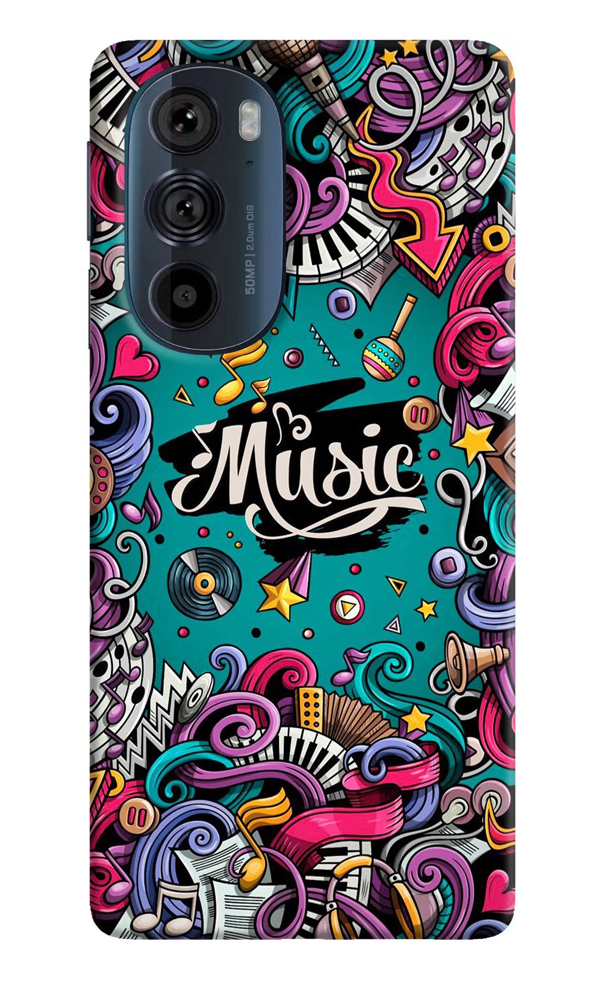 Music Graffiti Moto Edge 30 Pro Hard Case Back Cover by Casekaro