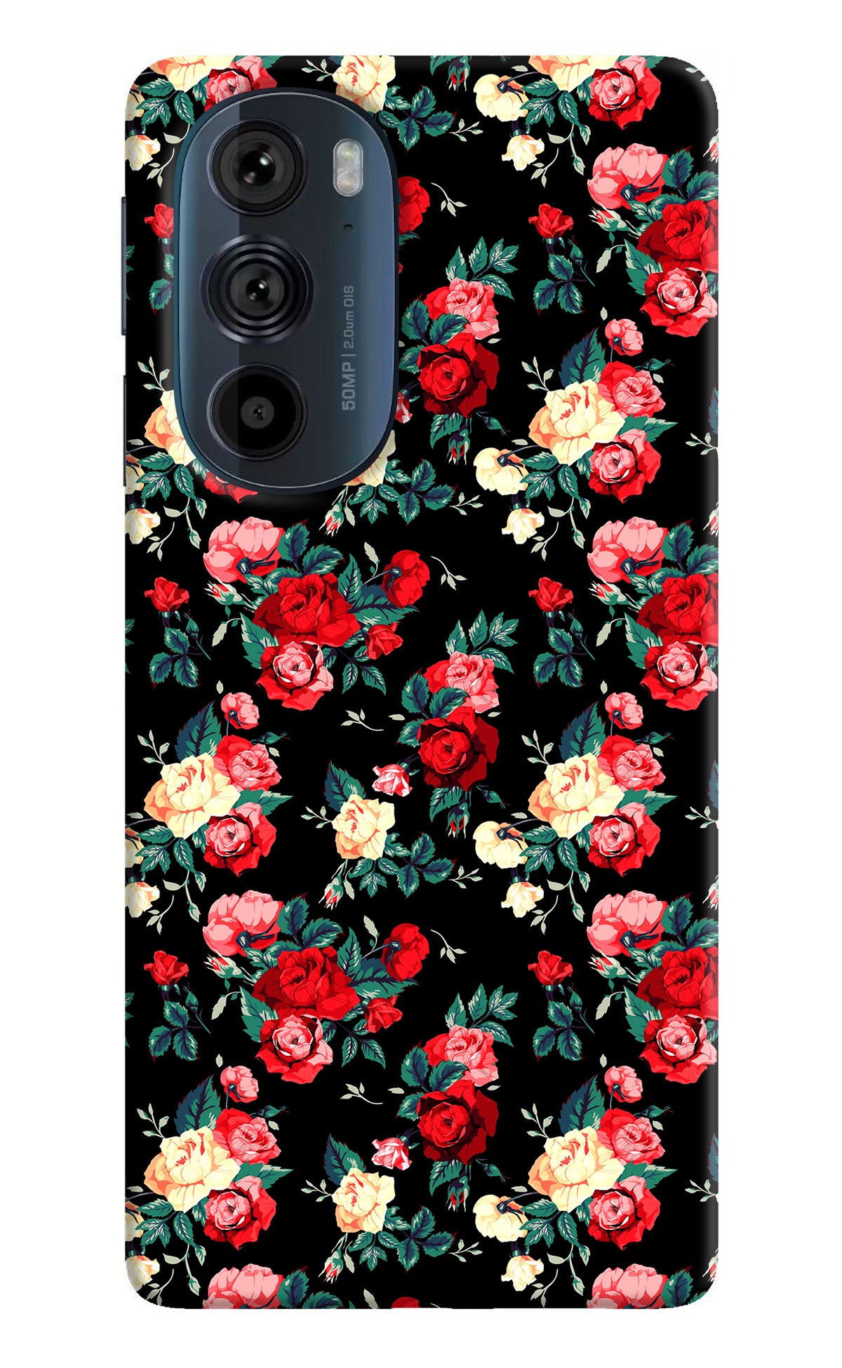 Rose Pattern Moto Edge 30 Pro Back Cover