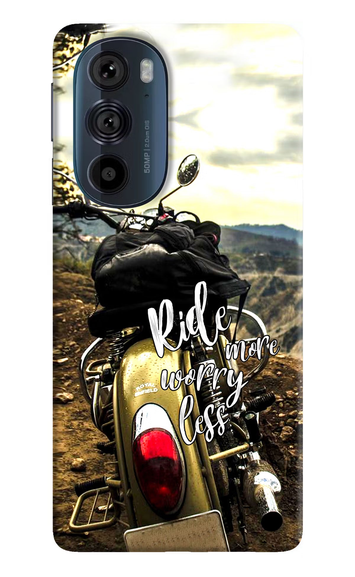 Ride More Worry Less Moto Edge 30 Pro Hard Case Back Cover by Casekaro