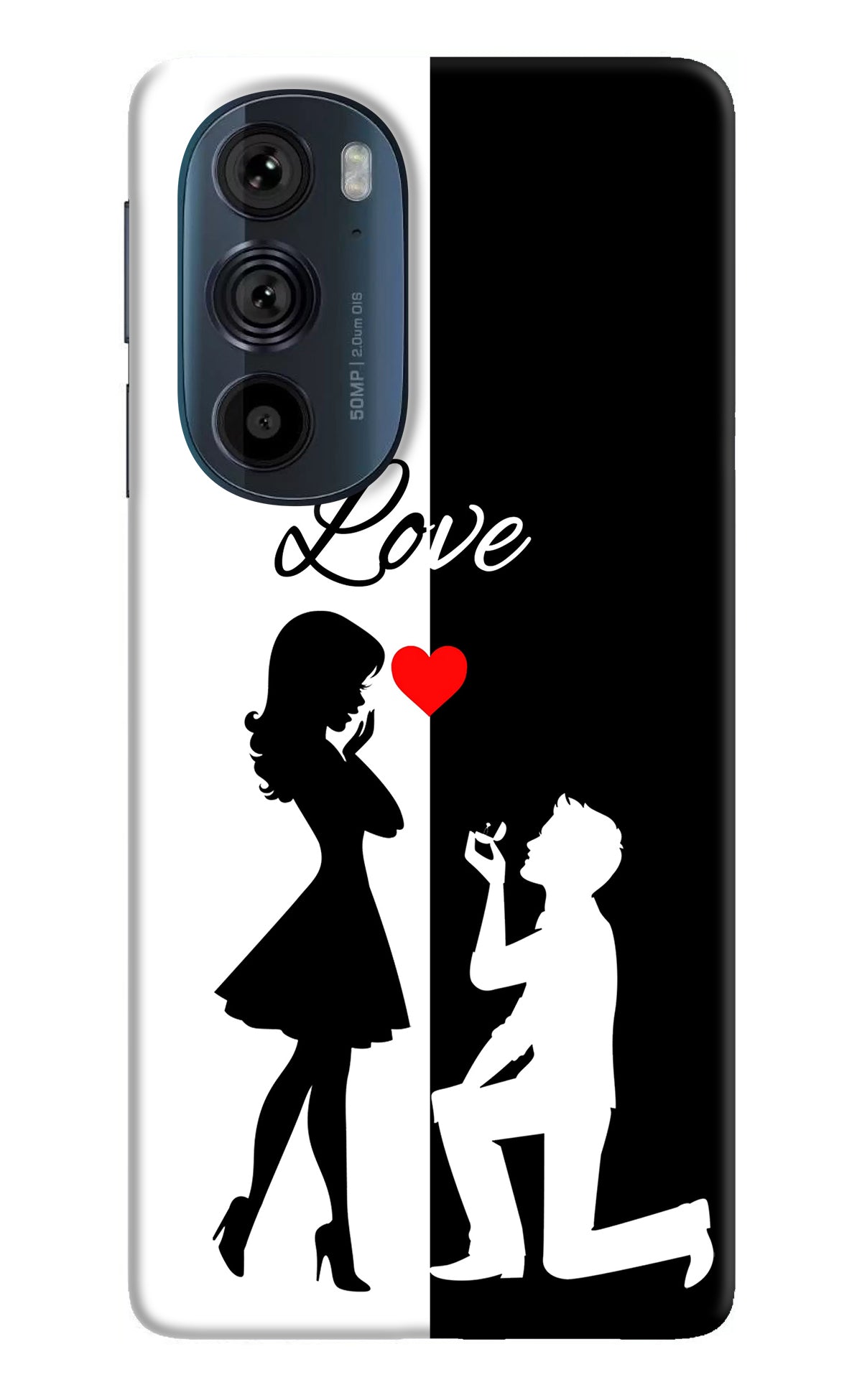 Love Propose Black And White Moto Edge 30 Pro Back Cover