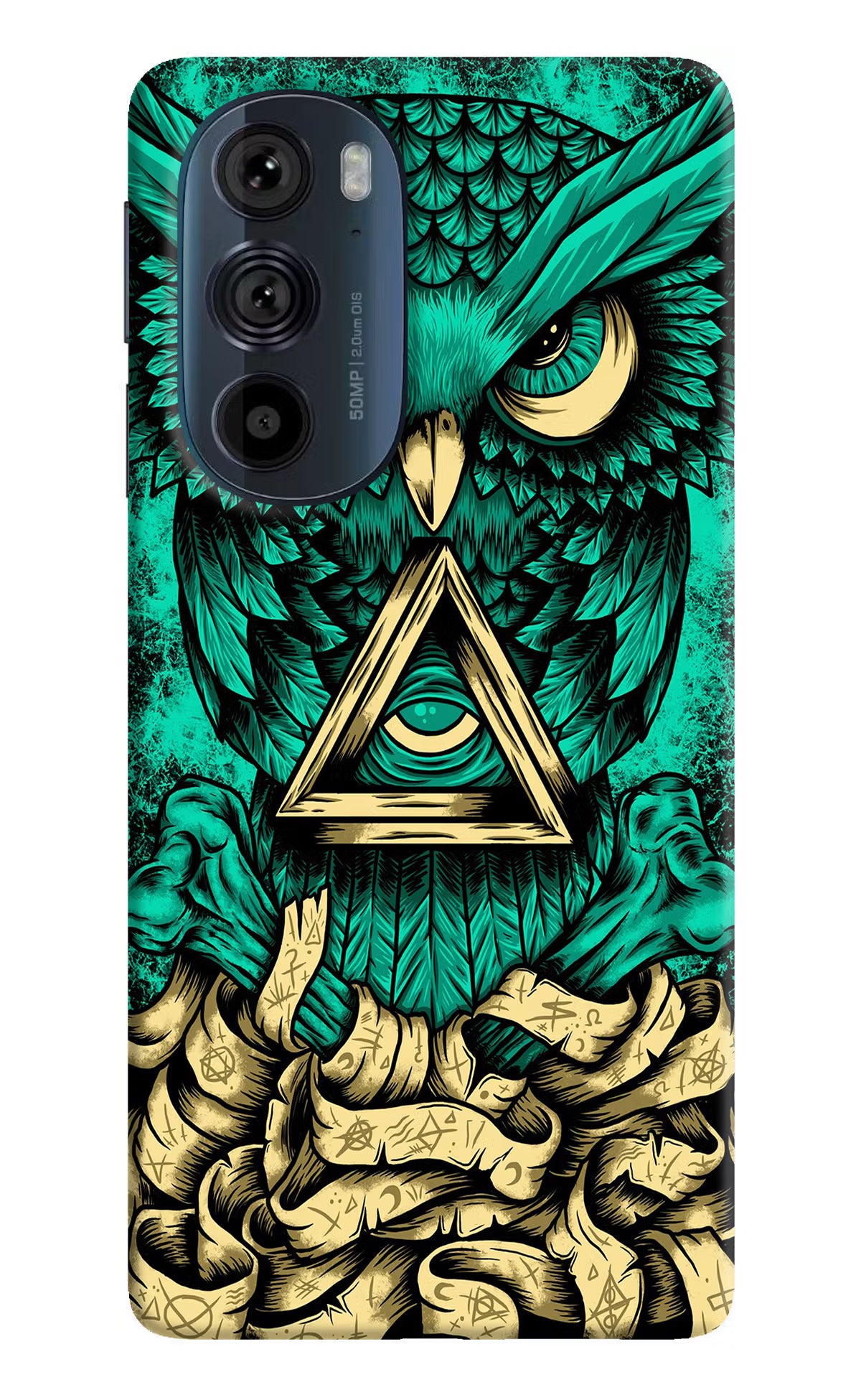 Green Owl Moto Edge 30 Pro Hard Case Back Cover by Casekaro