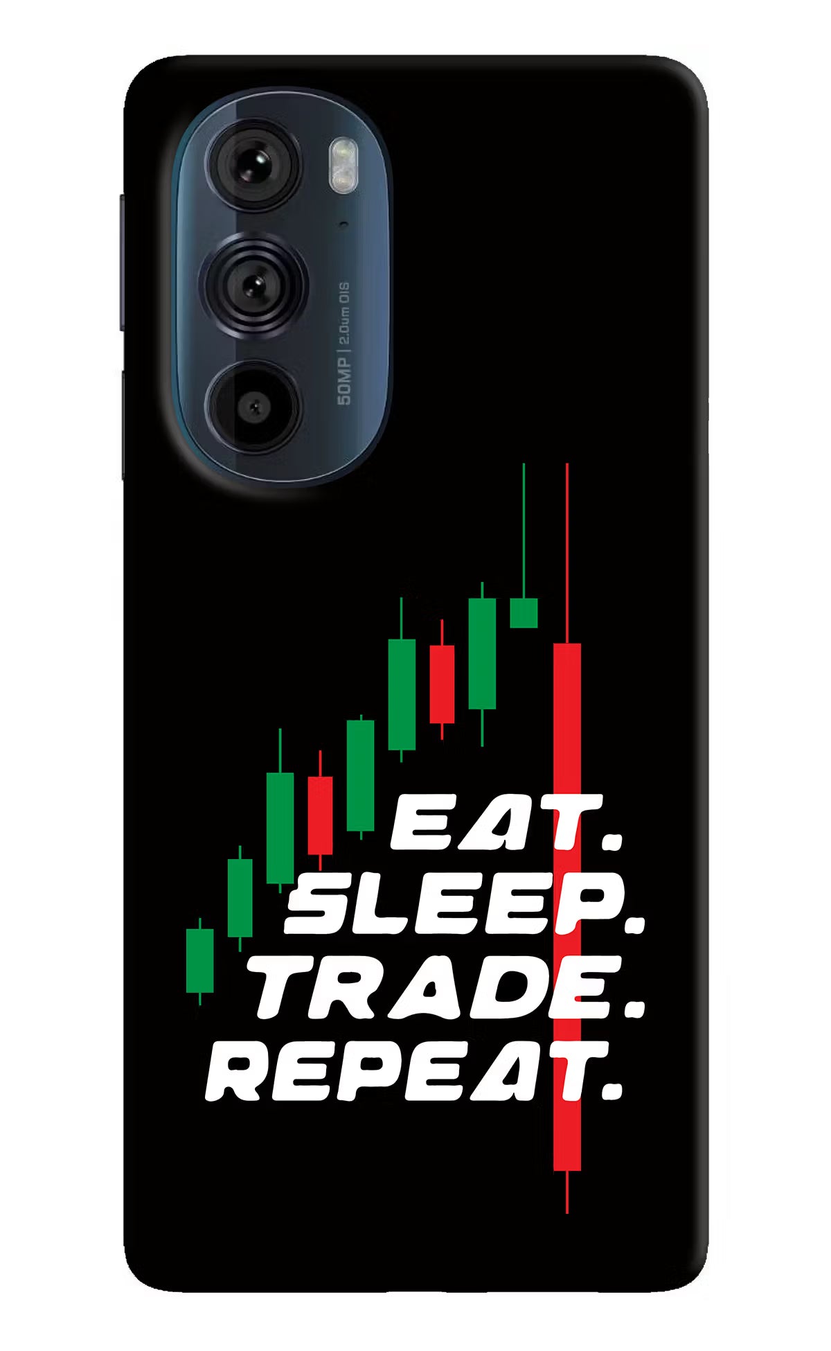 Eat Sleep Trade Repeat Moto Edge 30 Pro Hard Case Back Cover by Casekaro