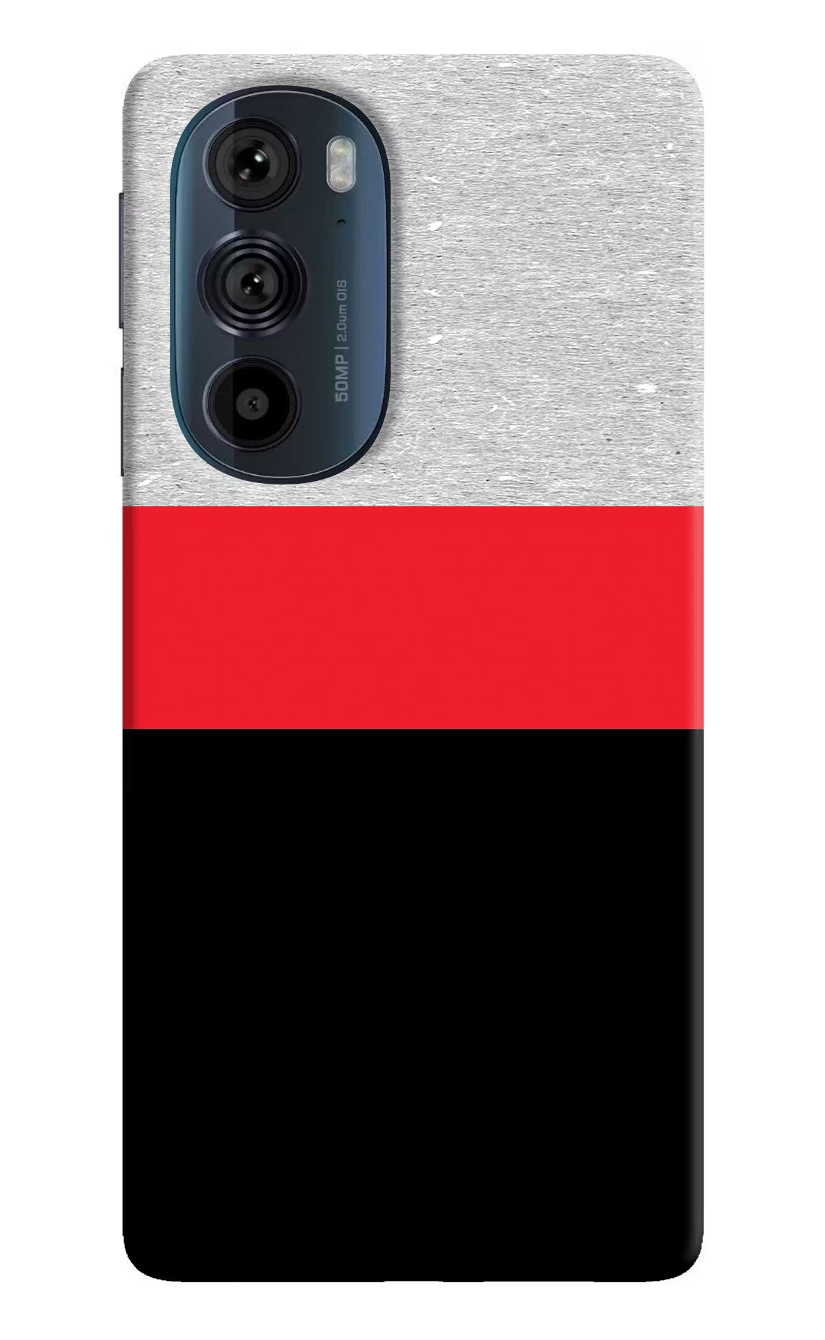 Tri Color Pattern Moto Edge 30 Pro Hard Case Back Cover by Casekaro