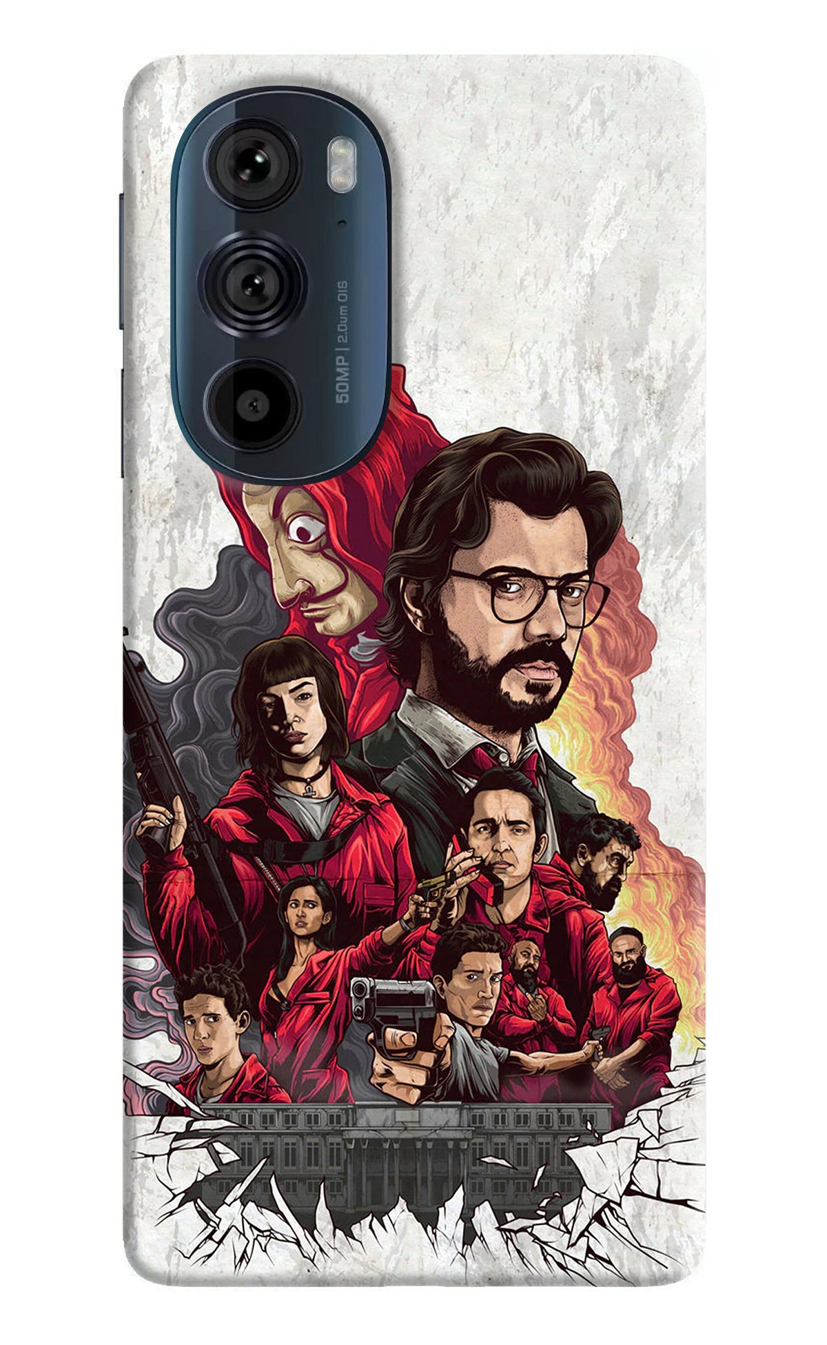 Money Heist Artwork Moto Edge 30 Pro Back Cover