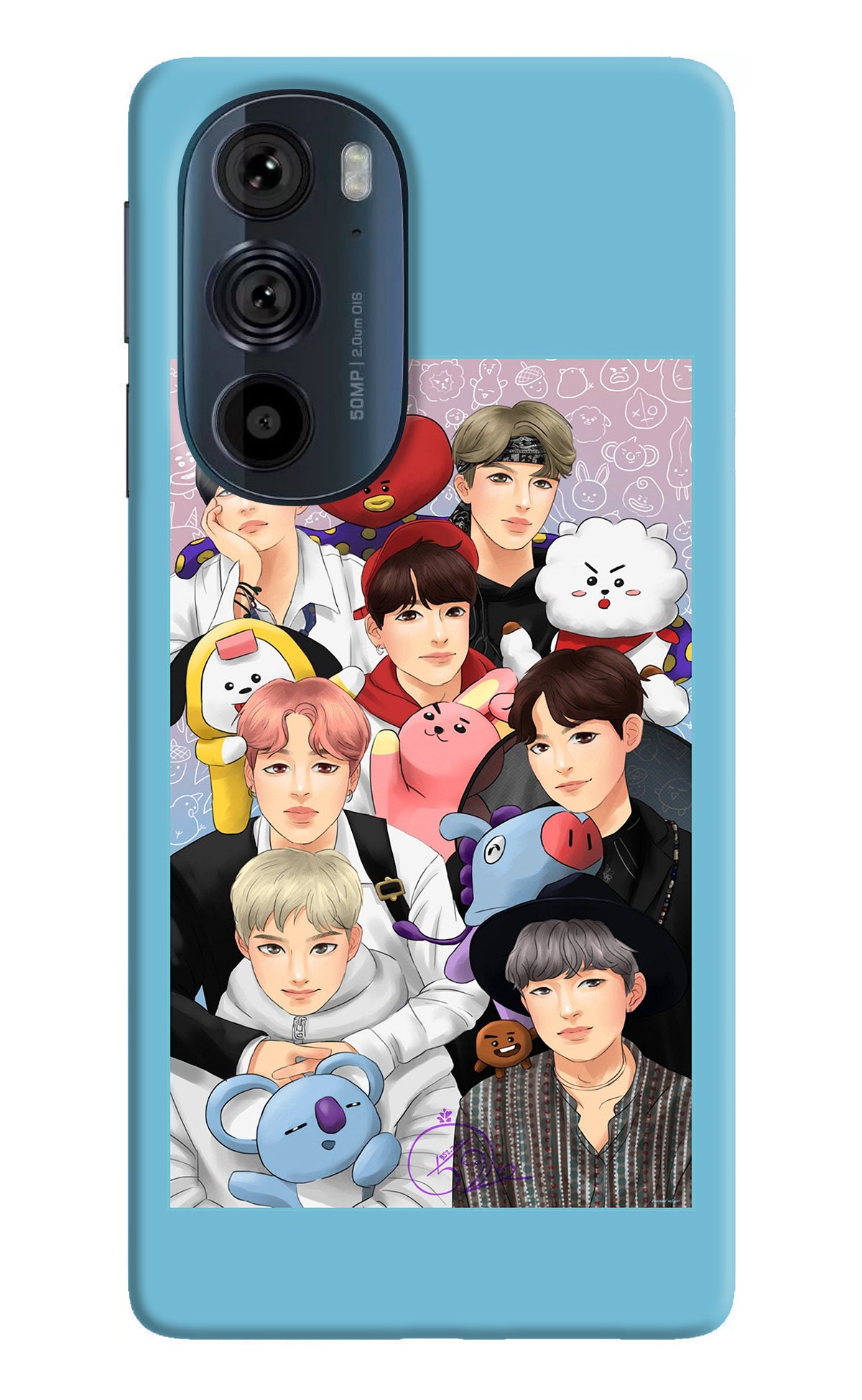 BTS with animals Moto Edge 30 Pro Back Cover