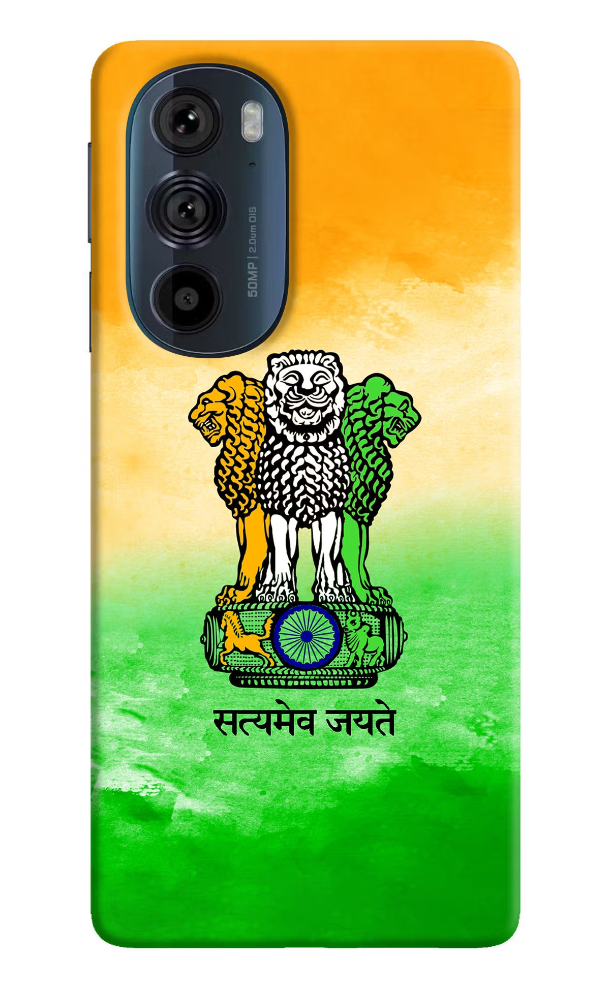 Satyamev Jayate Flag Moto Edge 30 Pro Hard Case Back Cover by Casekaro