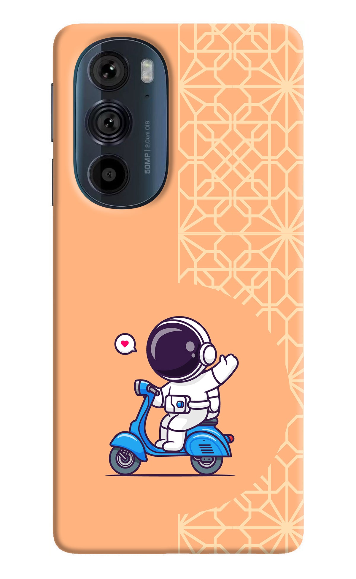 Cute Astronaut Riding Moto Edge 30 Pro Back Cover