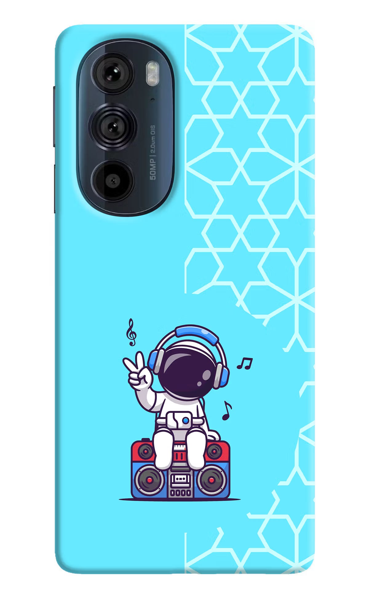 Cute Astronaut Chilling Moto Edge 30 Pro Hard Case Back Cover by Casekaro