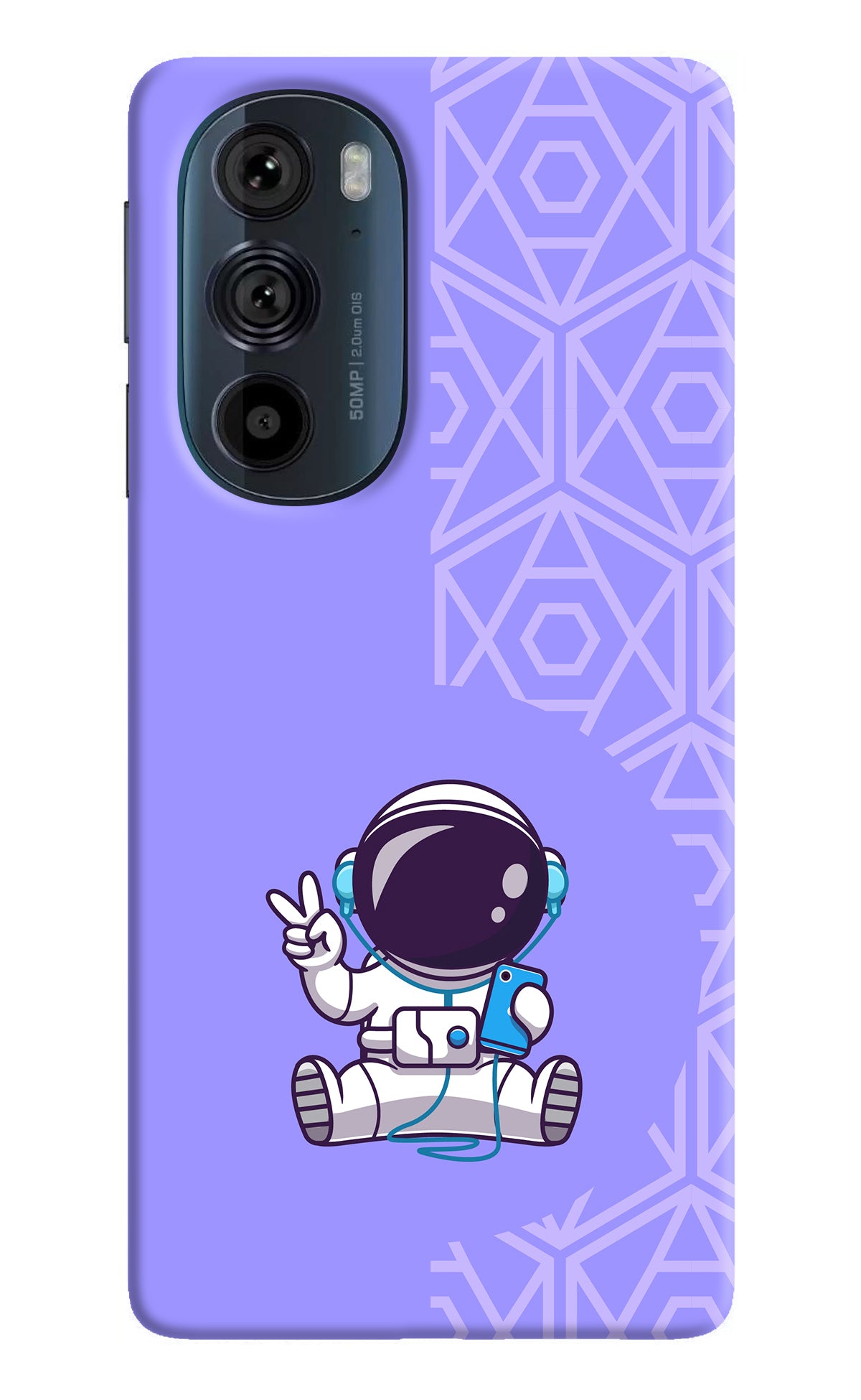 Cute Astronaut Chilling Moto Edge 30 Pro Back Cover