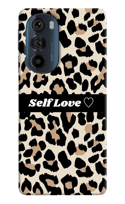 Leopard Print Self Love Moto Edge 30 Pro Hard Case Back Cover by Casekaro