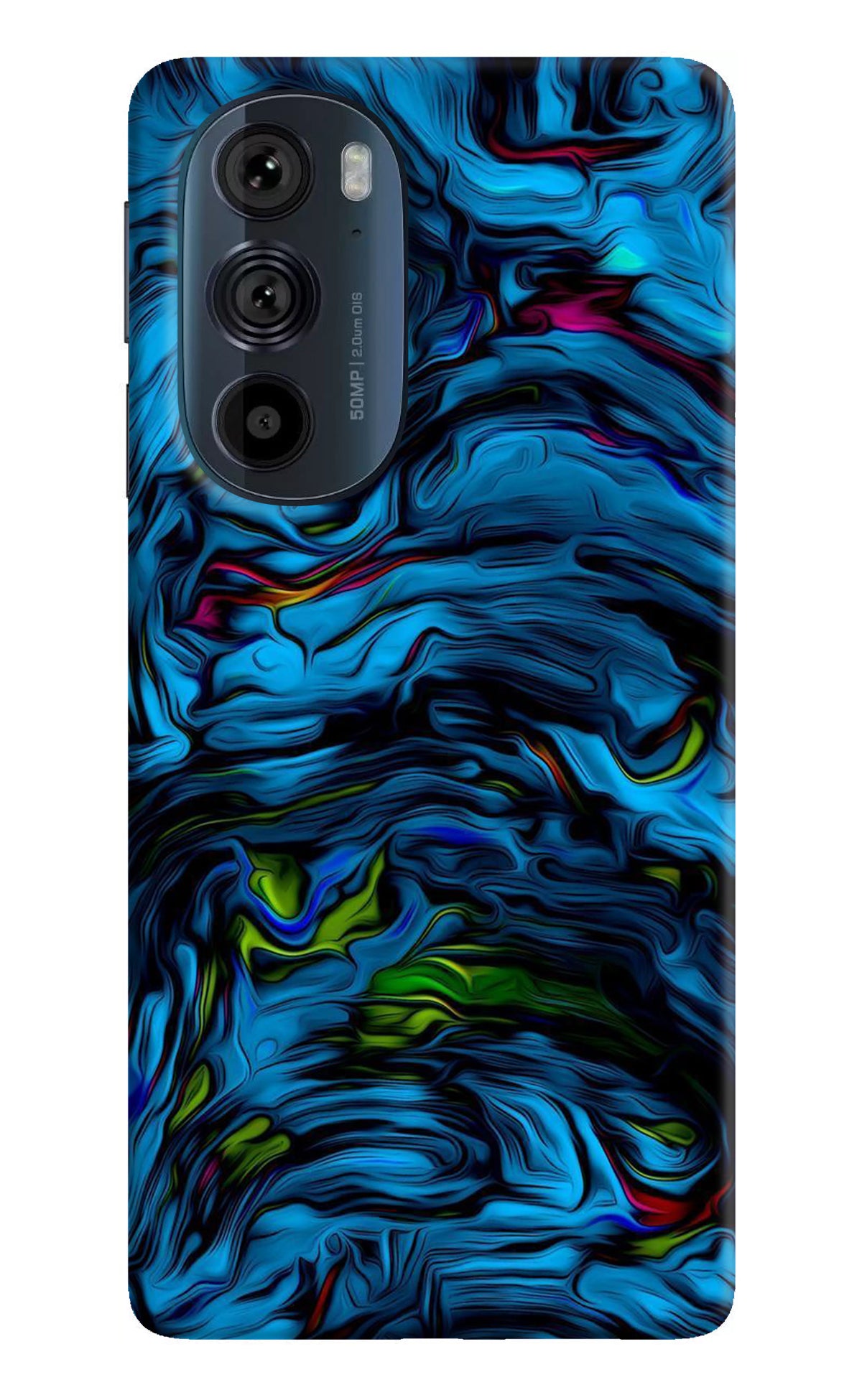 Dark Blue Abstract Moto Edge 30 Pro Back Cover