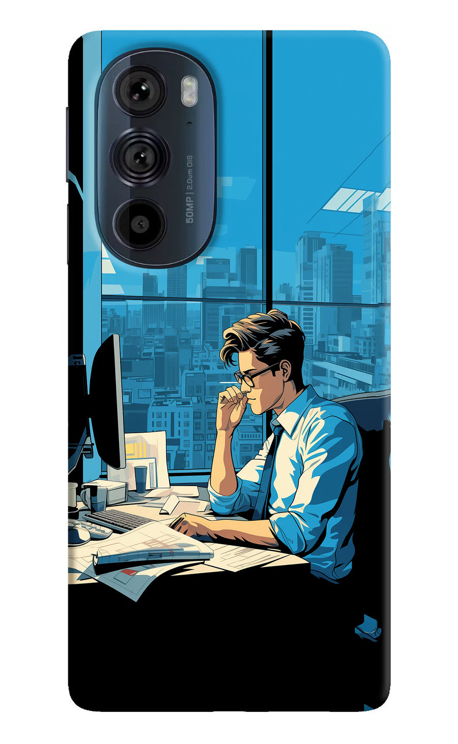 Focused Hustler (AI Generated) Moto Edge 30 Pro Back Cover, Hard case