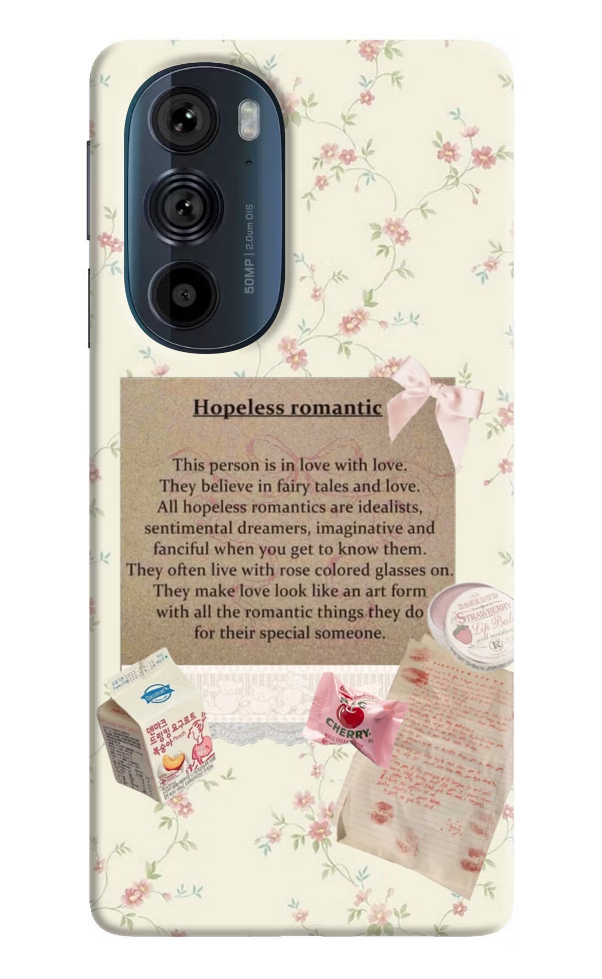 Hopeless Romantic Moto Edge 30 Pro Hard Case Back Cover by Casekaro
