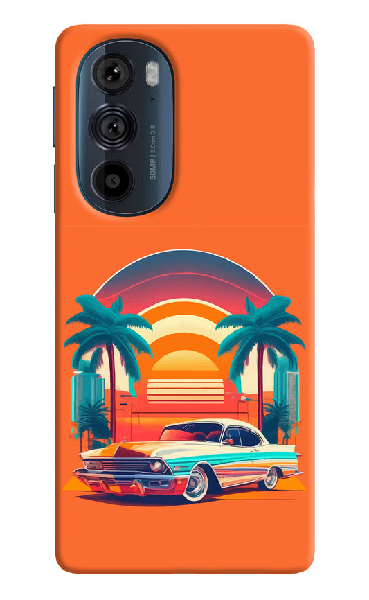 Palm Drive 80s Moto Edge 30 Pro Hard Case Back Cover by Casekaro