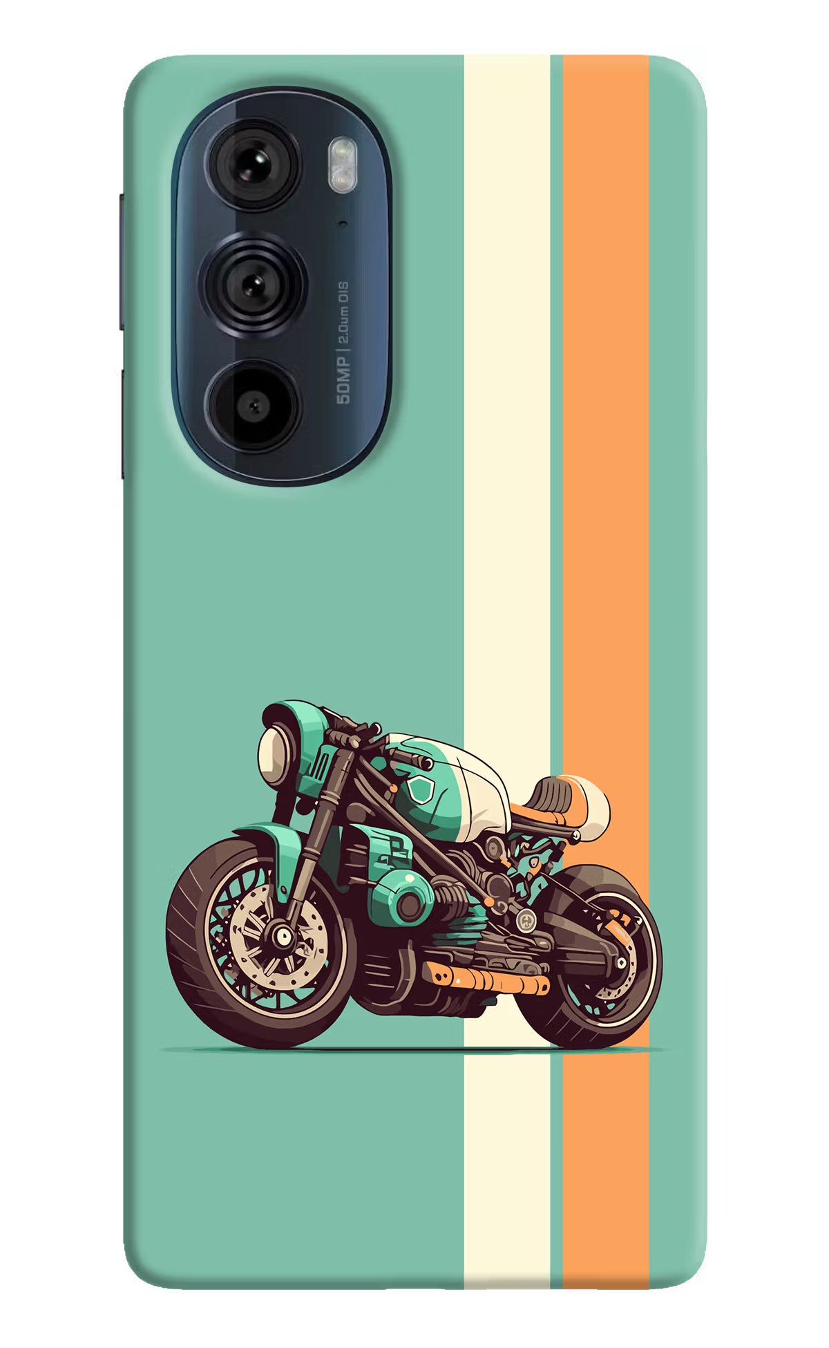 Striped Moto Drift Moto Edge 30 Pro Hard Case Back Cover by Casekaro
