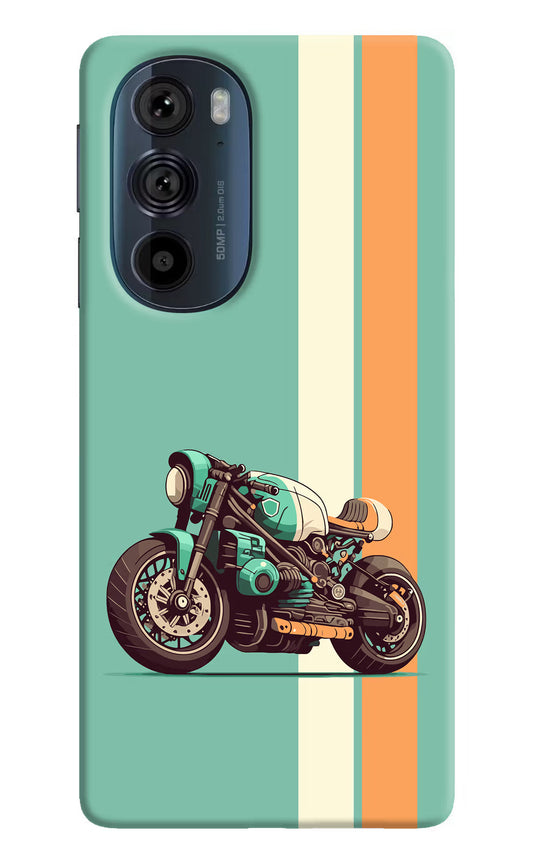 Striped Moto Drift Moto Edge 30 Pro Hard Case Back Cover by Casekaro
