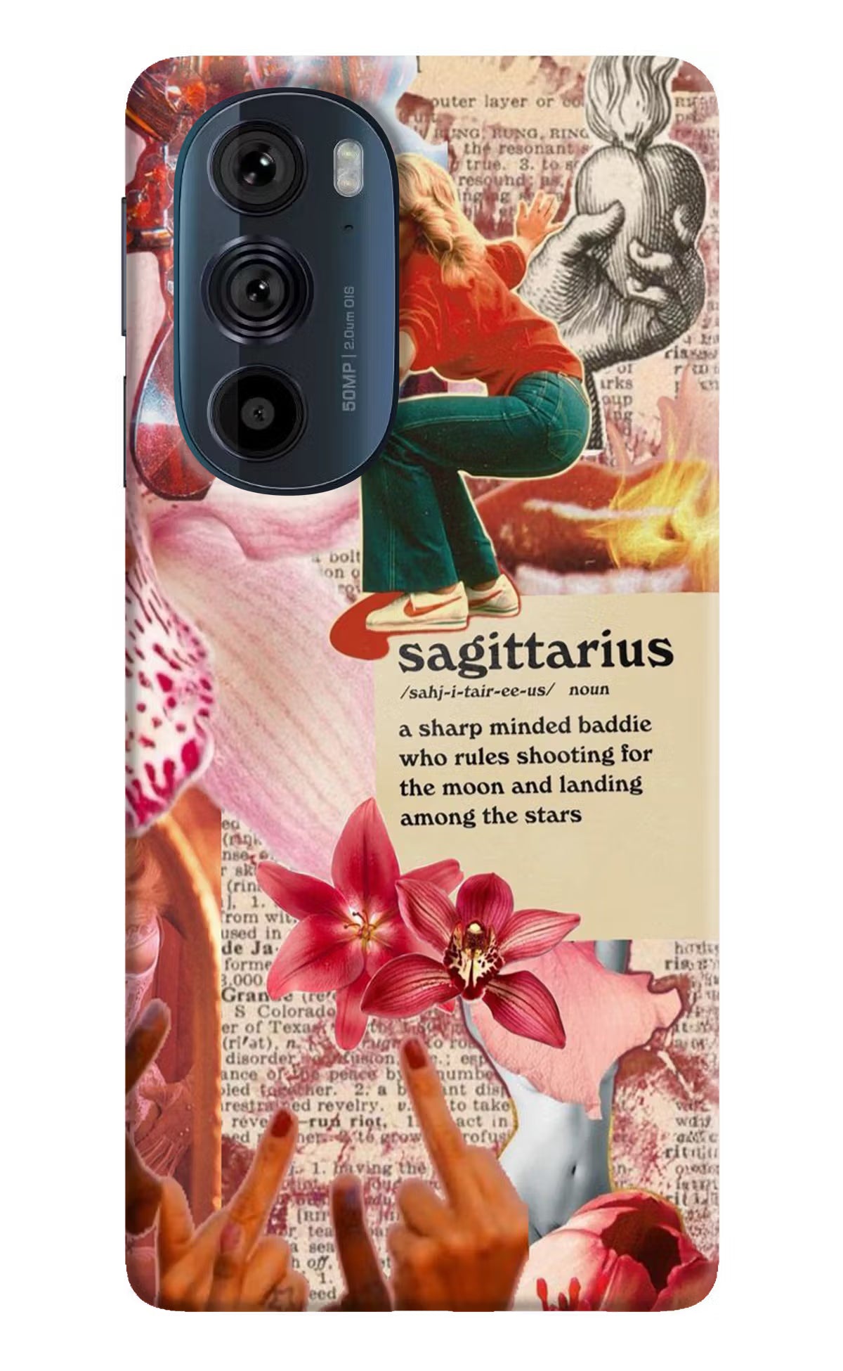 Sagittarius Zodiac Moto Edge 30 Pro Hard Case Back Cover by Casekaro