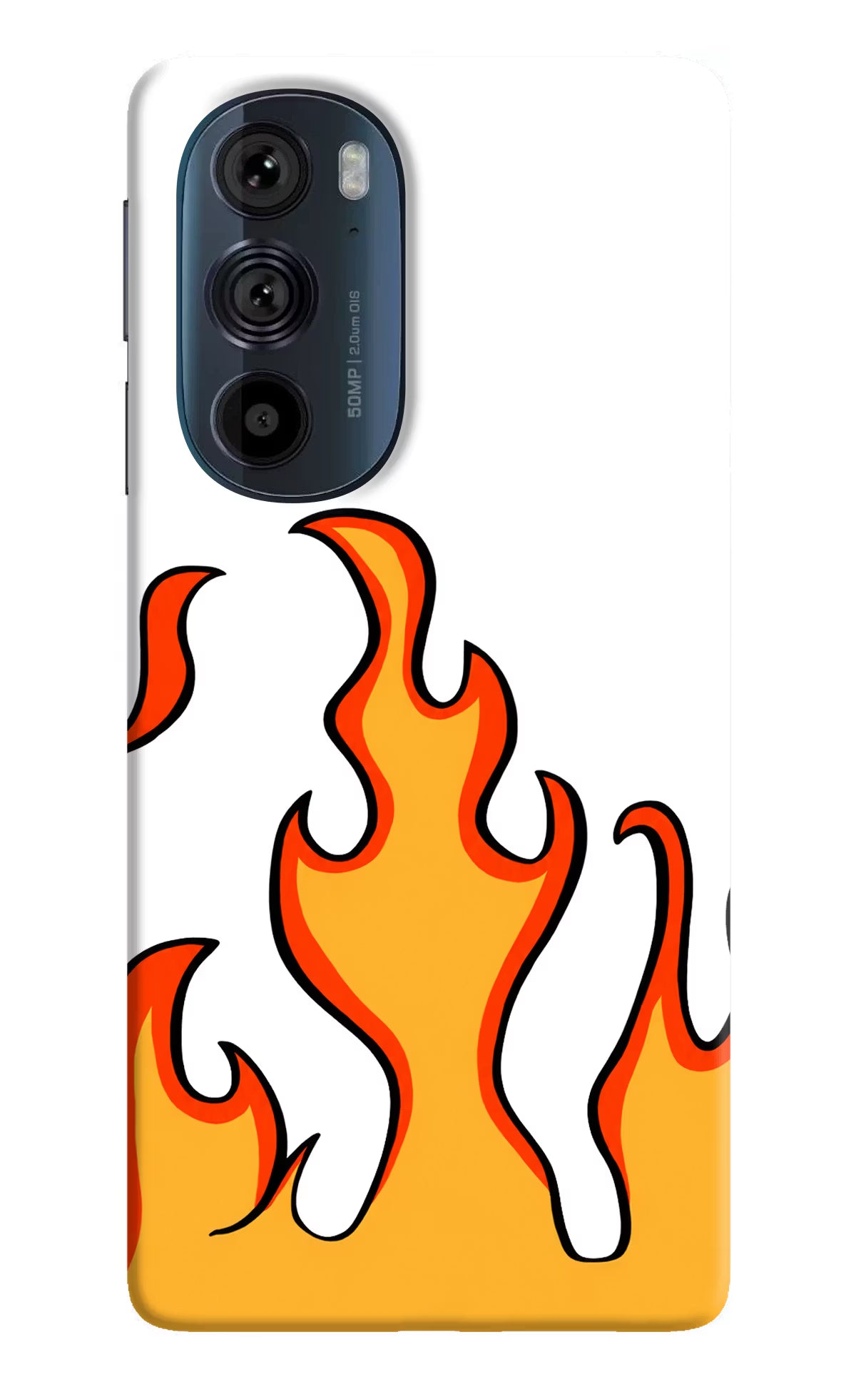 Fired Up – White Moto Edge 30 Pro Hard Case Back Cover by Casekaro